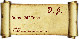 Duca János névjegykártya